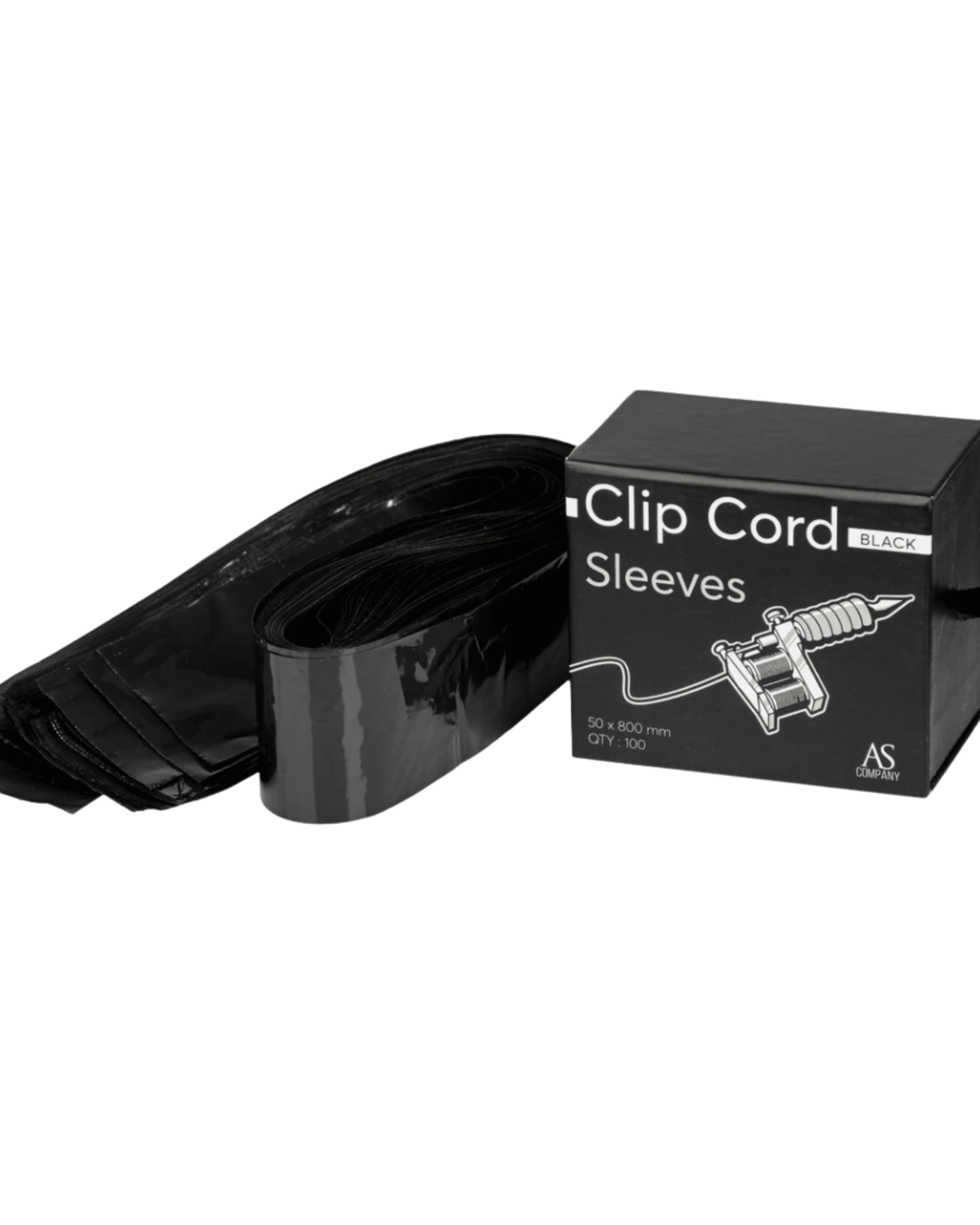 Clip Cord Sleeves (Black), 100 pcs